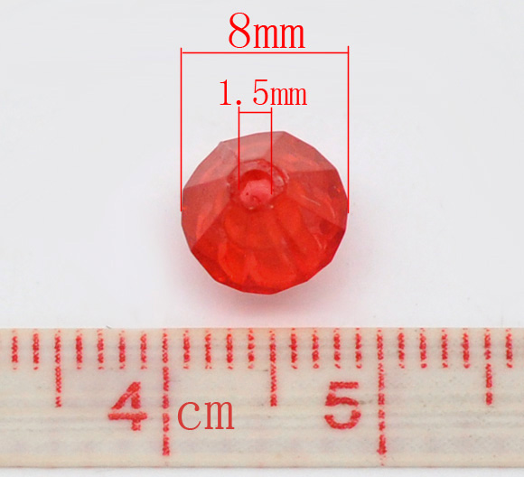 ลูกปัดอะครีลิคไบคอนเหลี่ยมเจีย ขนาด 8x8mm แพ็ค 100 เม็ด