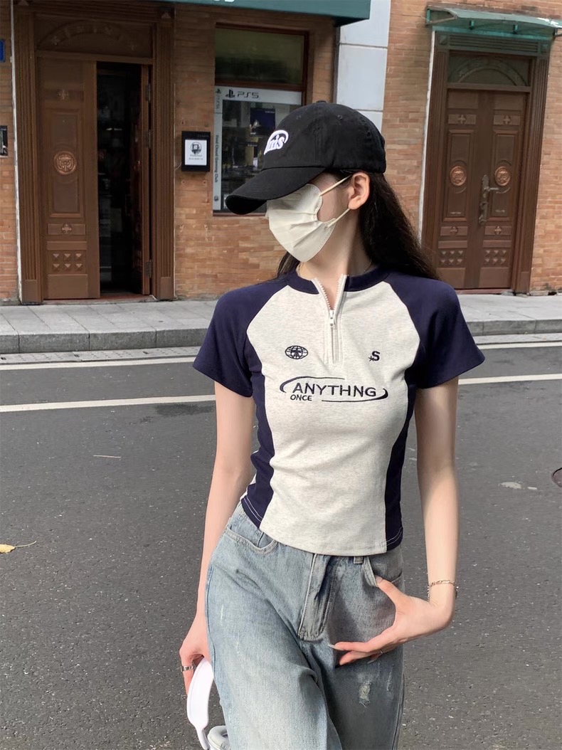 Anything zipper tee เสื้อยืดแต่งซิป