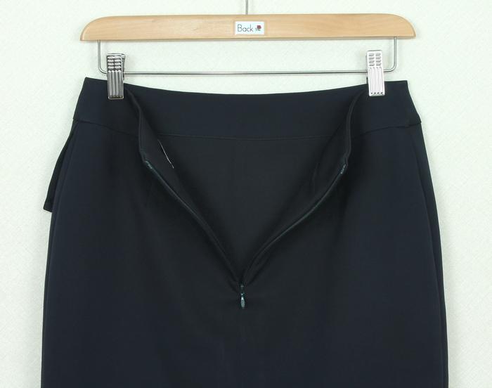 SK-253 กระโปรงแฟชั่น&ทำงาน ทรงสอบป้ายซ้อนกันผ้าญี่ปุ่นสีน้ำเงิน