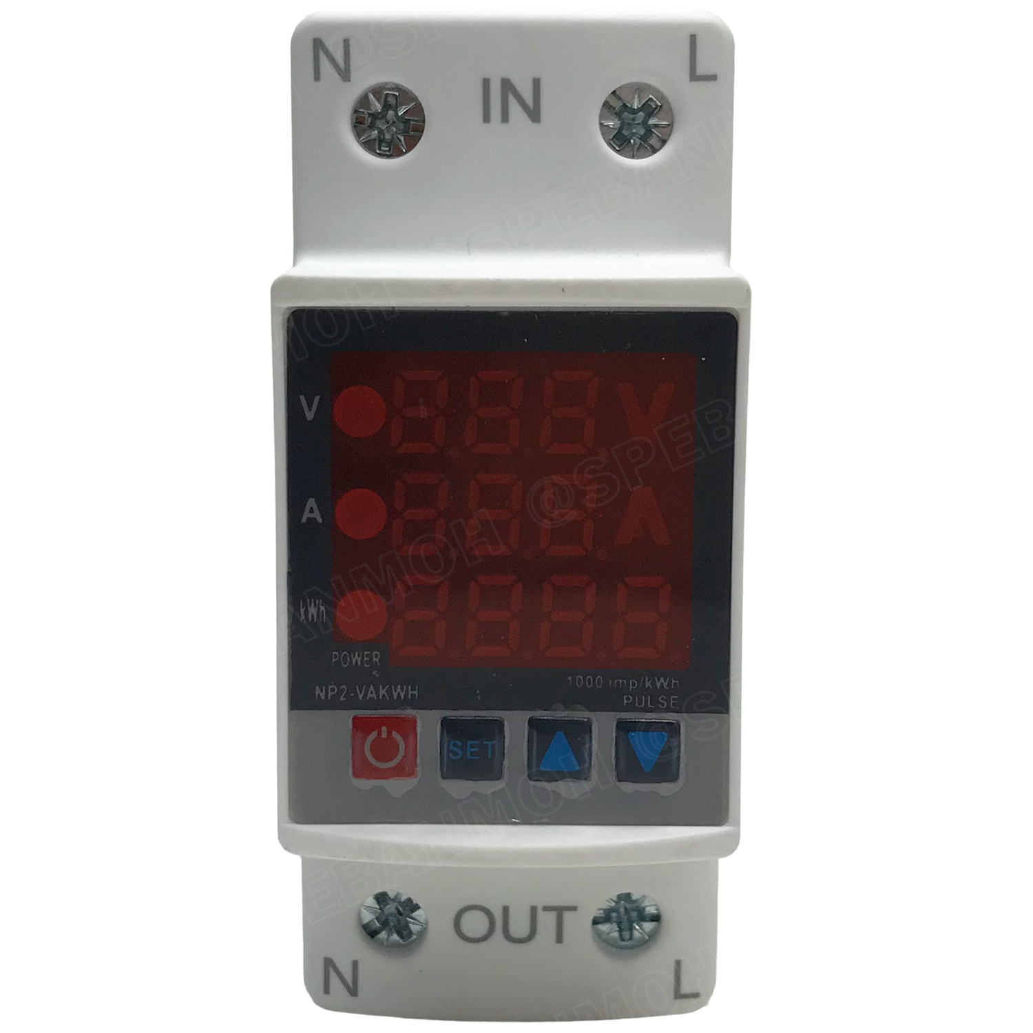 [ 1ชิ้น ] NP2-VA ตัวป้องกันแรงดันไฟฟ้า กระแสเกิน และ KWh Kilowatt hour protection value 1เฟส Adjustable Voltage And Current Protectorโอเวอร์โหลด ป้องกันแรงดันเกินIntelligent Over Under Voltage Protector 1Phase Max 300VAC 63A VA Protector