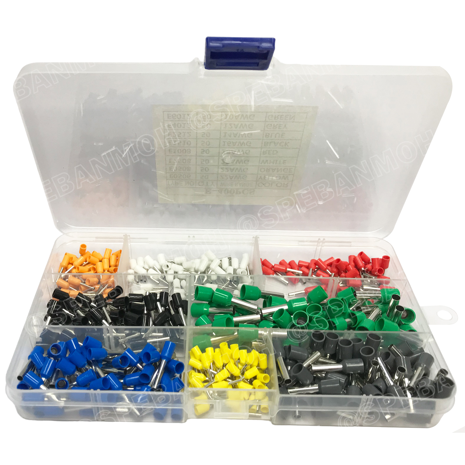 [ 1 กล่อง ] E-400 หางปลาคอร์ดเอ็น 400ชิ้น cord end ขั้วต่อสายไฟ เทอร์มินอล ขั้วต่อหางปลา Terminal Crimping ครอดเอ็น แบบกล่อง หางปลาย้ำปลายสายไฟ แบบเข็ม ขนาด 22 , 20 , 18 , 16 , 14 , 12 ,10 AWG ข้อต่อย้ำสายแบบเดี่ยว คอร์ดเอ็น cord end แบบกล่อง 400 pcs