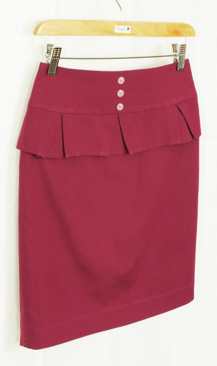 SK-165 กระโปรงแฟชั่น&ทำงาน ทรงสอบ ผ้าคอตต้อนญี่ปุ่นสีม่วง