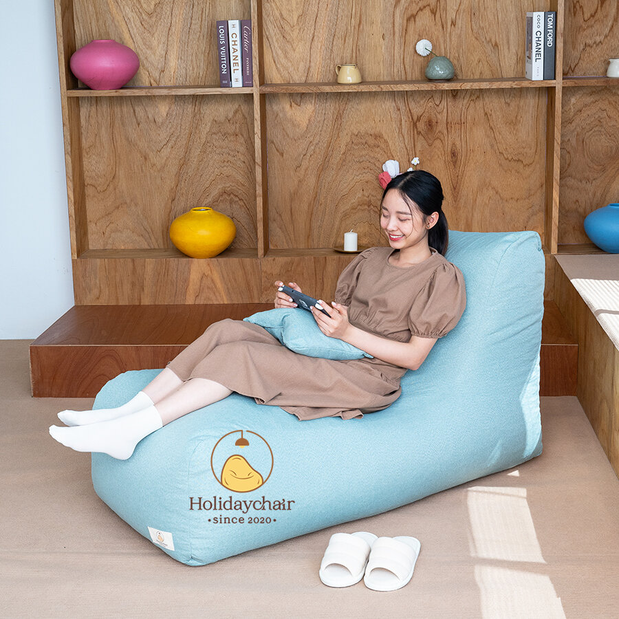 เบาะนั่งเม็ดโฟม เก้าอี้บีนแบ็ค ทรงตัวแอล บีนแบ็ก เบาะนั่งเล่น bean bag บีนแบค เก้าอี้เม็ดโฟม โซฟามินิมอล โซฟาบีนแบค โซฟาเม็ดโฟม เก้าอี้พักผ่อน เก้าอี้มินิมอล รุ่น HCS-008