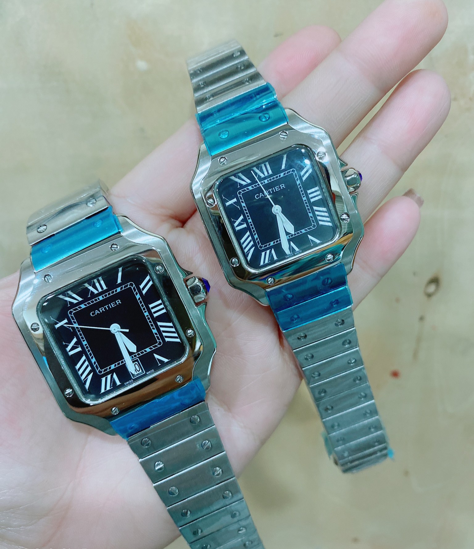 Cartier Santos 100 - Stainless (Medium size) กล่องหนัง พร้อมอุปกรณ์ครบชุด