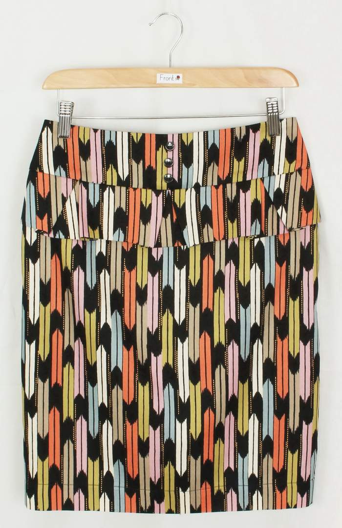 SK-203 กระโปรงแฟชั่น&ทำงาน ทรงสอบ ผ้าคอตต้อนญี่ปุ่นพิมพ์ลายกราฟฟิกหลากสี