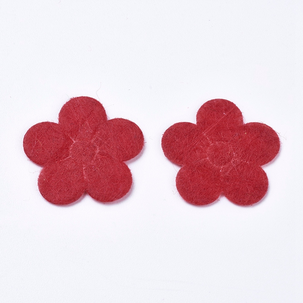 ดอกไม้ตกแต่ง ผ้าสักหลาด ขนาด 19-20 มม. หนา 4 มม. คละสี แพ็ค 100 ชิ้น