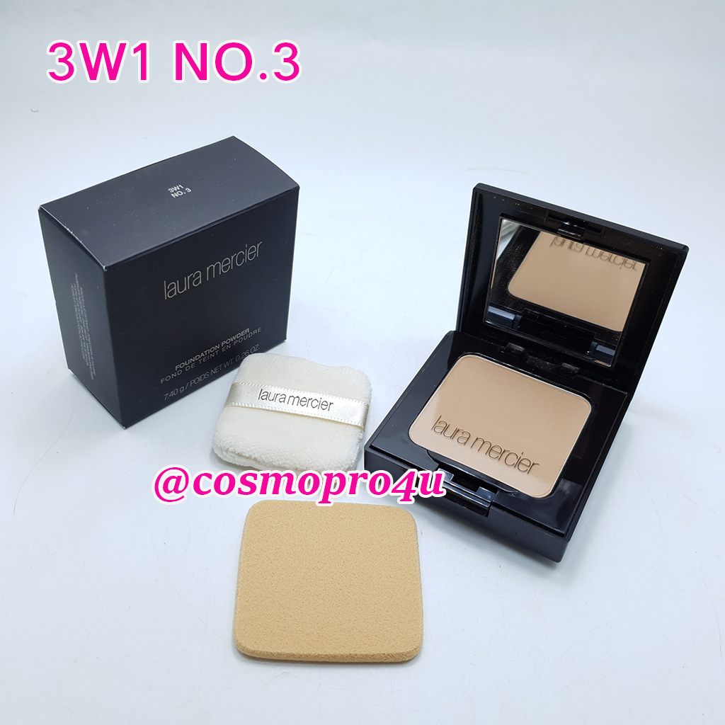 (เลือกเบอร์) แป้ง Laura Mercier Foundation Powder 7.4g แป้งผสมรองพื้น มี2พัฟ