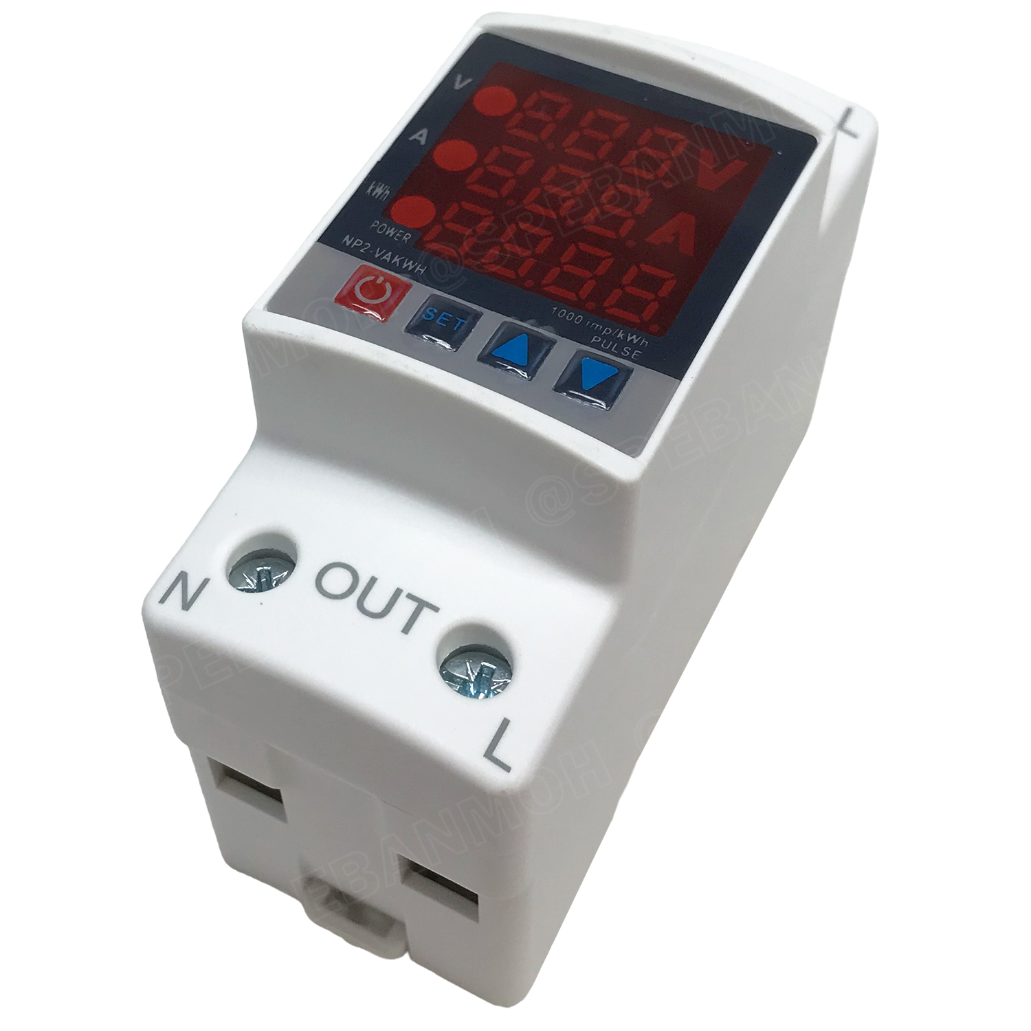 [ 1ชิ้น ] NP2-VA ตัวป้องกันแรงดันไฟฟ้า กระแสเกิน และ KWh Kilowatt hour protection value 1เฟส Adjustable Voltage And Current Protectorโอเวอร์โหลด ป้องกันแรงดันเกินIntelligent Over Under Voltage Protector 1Phase Max 300VAC 63A VA Protector