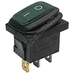 KCD1-101N-CC-2 สวิทช์กันน้ำ KCD1 เหลี่ยม (Waterproof Switch)สีเขียว/GRN 12V∼24V