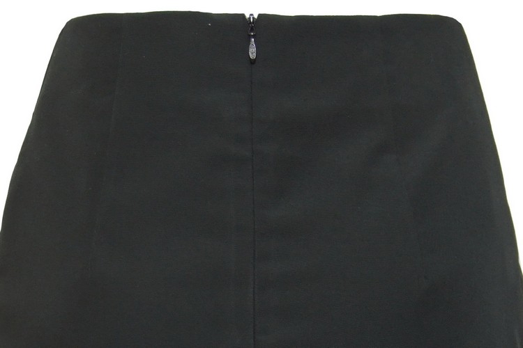 SK-083 กระโปรงทรงสอบ ผ้าคอตต้อนญี่ปุ่นผสมสเปนเดกสีดำ กระโปรงเย็บพับสลับซ้อนกัน 3 ชิ้น