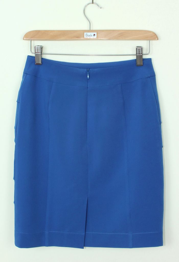 กระโปรงแฟชั่น&ทำงาน ทรงสอบ ผ้าไหมอิตาลีสีฟ้าน้ำทะเล / SK-255