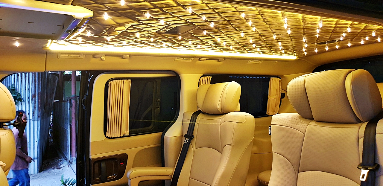 หุ้มหลังคา พร้อมรางไฟ ลายตาราง