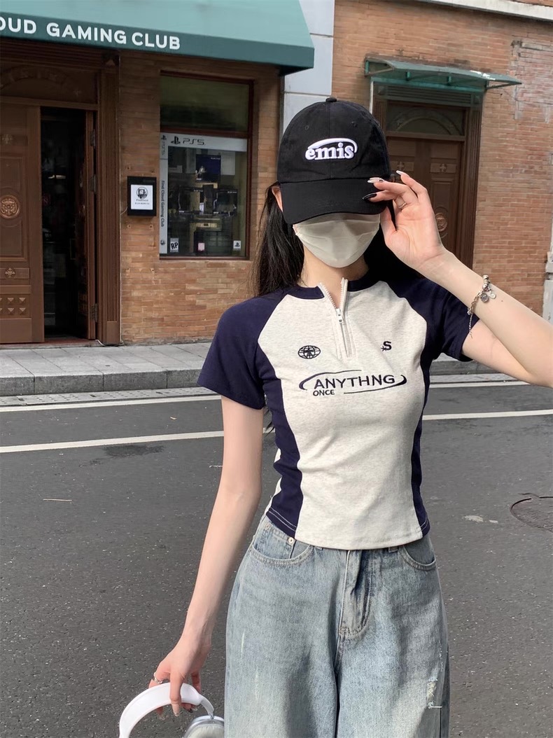 Anything zipper tee เสื้อยืดแต่งซิป