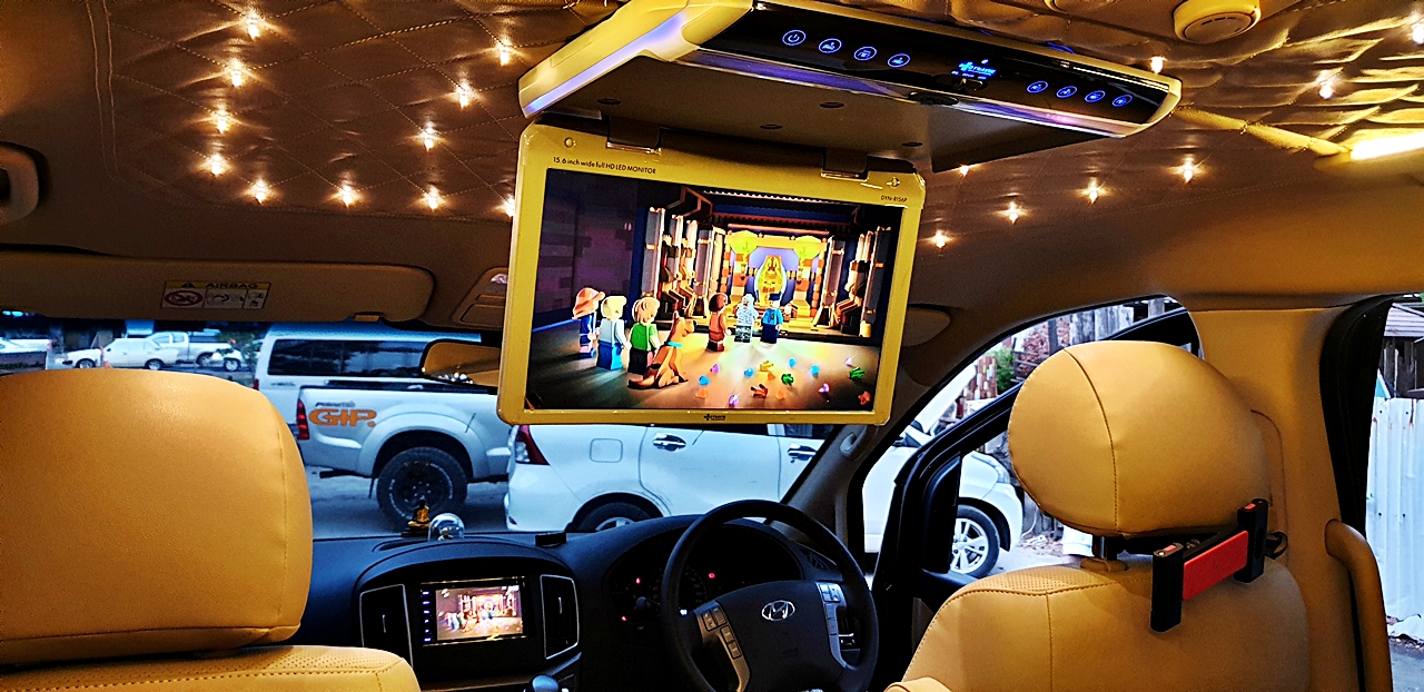 HYUNDAI H-1 ELITE 2019 ลูกค้า ชลบุรี [ เบาะVIP , เบาะท้าย , หลังคา , คอนโซลเตี้ย , จอเพดาน , เครื่องเสียง , ผ้าม่าน ] - นง7120