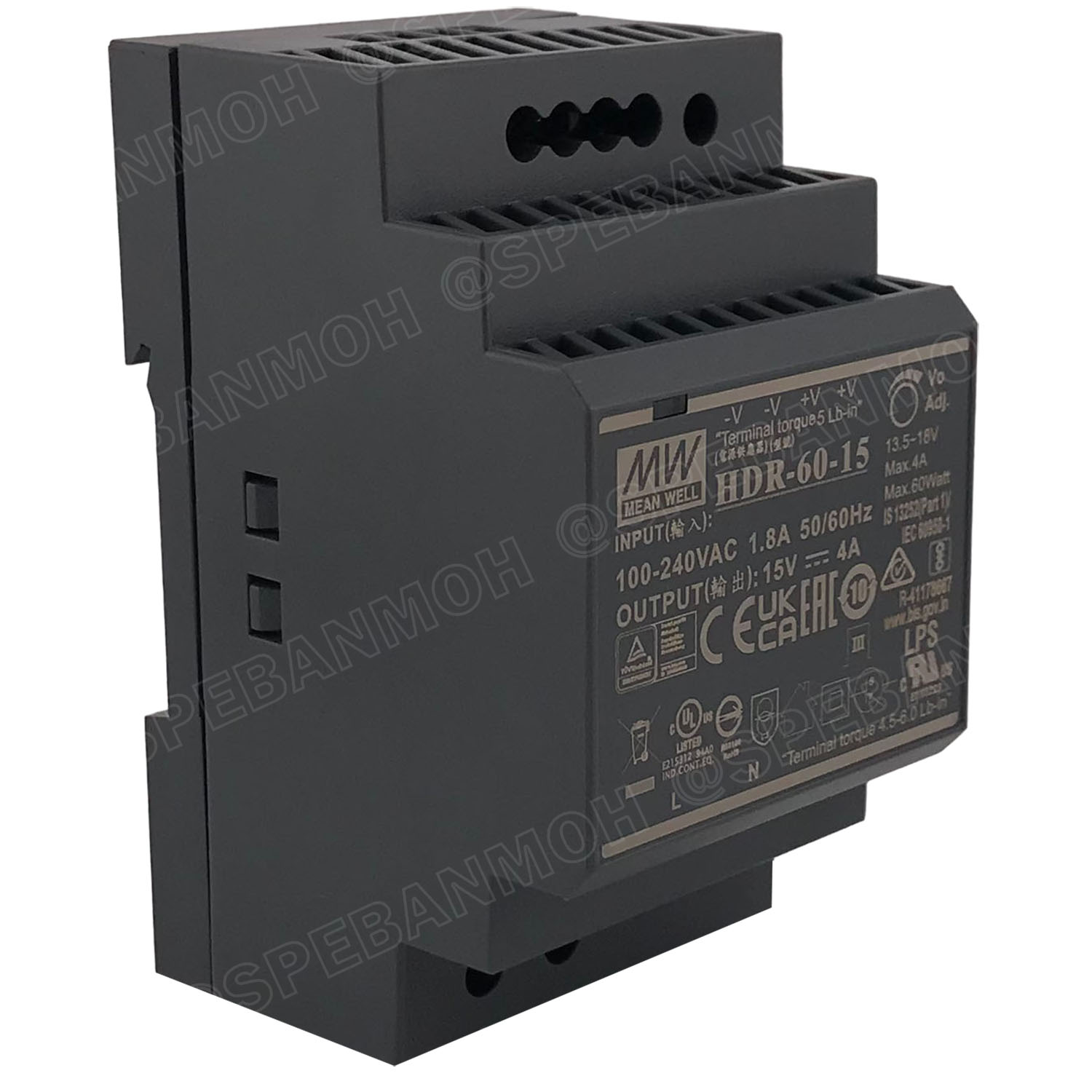 [ 1เครื่อง ] HDR-60-15 พาวเวอร์ซัพพลาย 15V 4A MEAN WELL 60W HDR Ultra Slim Step Shape DIN Rail สวิทชชิ่ง ยึดรางปีกนก INPUT 85-264VAC OUTPUT 15V สวิทชิ่ง เมนเวล 15โวตท์ สำหรับ DIN Rail มีนเวล บอร์ดแปลงไฟ หม้อแปลงไฟ AC to DC