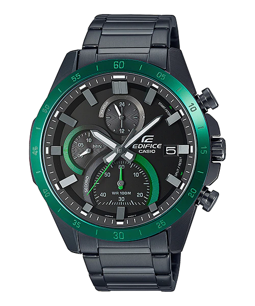 CASIO EDIFICE รุ่น EFR-571DC-1AVUDF สายสแตนเลส สีดำ เขียว สินค้าใหม่ ของแท้ รับประกันศูนย์ CMG