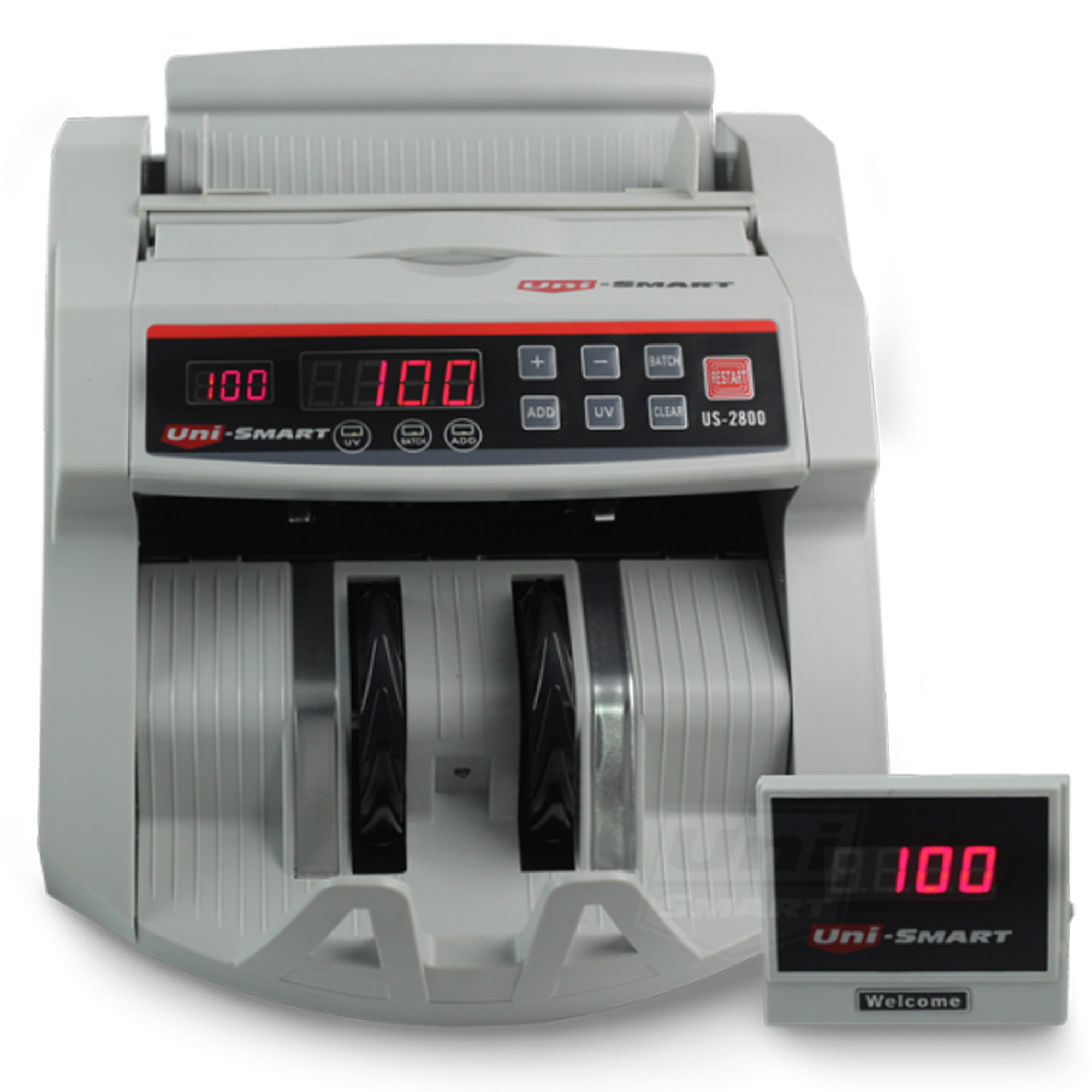 Uni-SMART เครื่องนับธนบัตร เครื่องนับเงิน เครื่องนับแบงค์ ตรวจธนบัตรปลอม US-2800