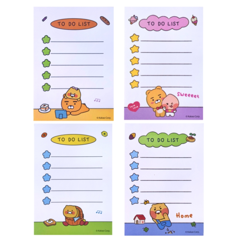 กระดาษโน๊ต To Do List แบบไม่มีกาว ลาย Kakao Friends ขนาด 7x10 ซม.