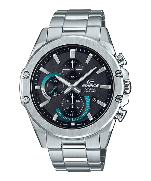 CASIO EDIFICE รุ่น EFR-S567D-1AVUDF นาฬิกาข้อมือ สายสแตนเลส สีเงิน จอดำ เขียว สินค้าใหม่ ของแท้ รับประกันศูนย์ CMG