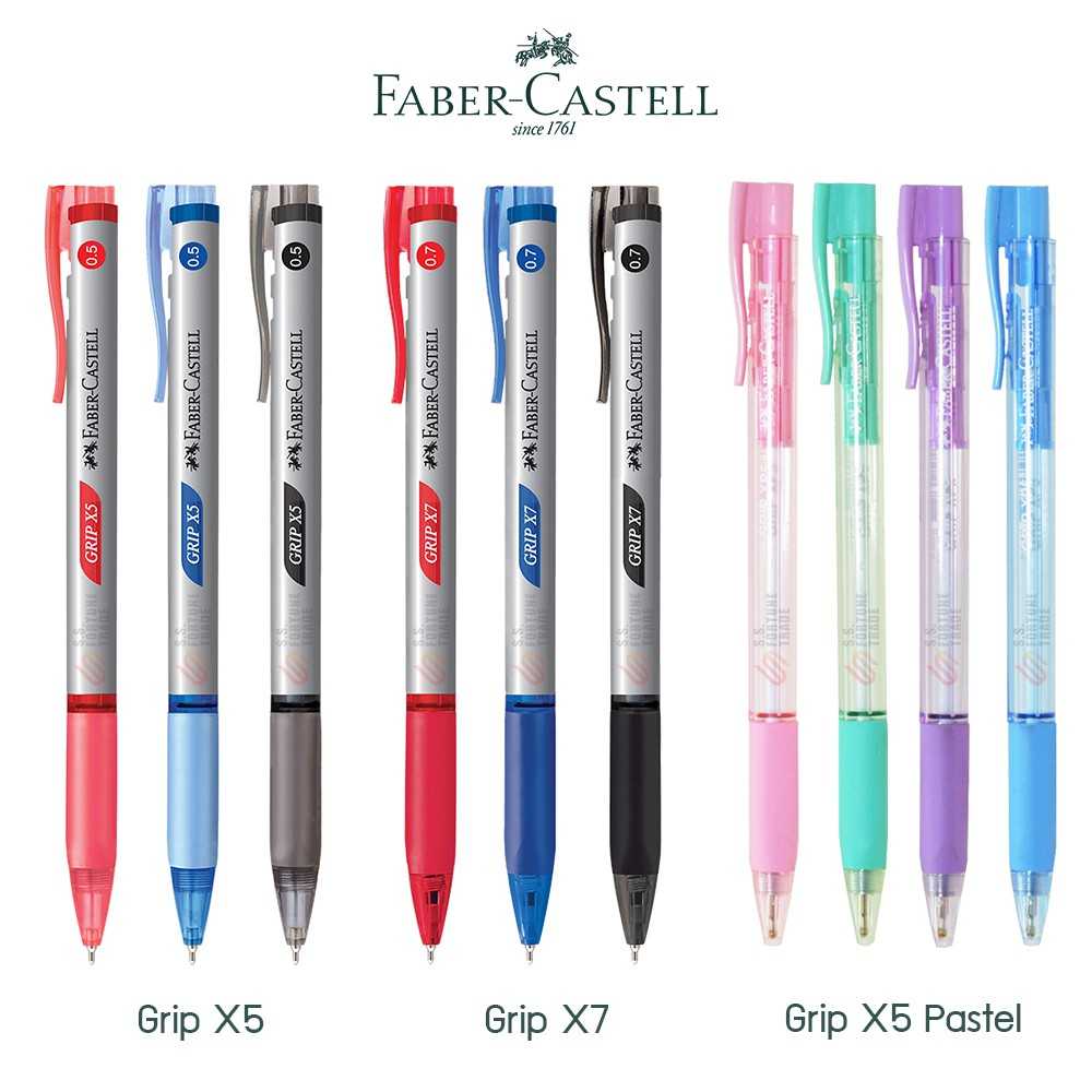 ปากกาลูกลื่น FABER CASTELL รุ่น Grip X5 / Grip X7 / Grip XP5 ขนาดหัว 0.5 , 0.7 มม.