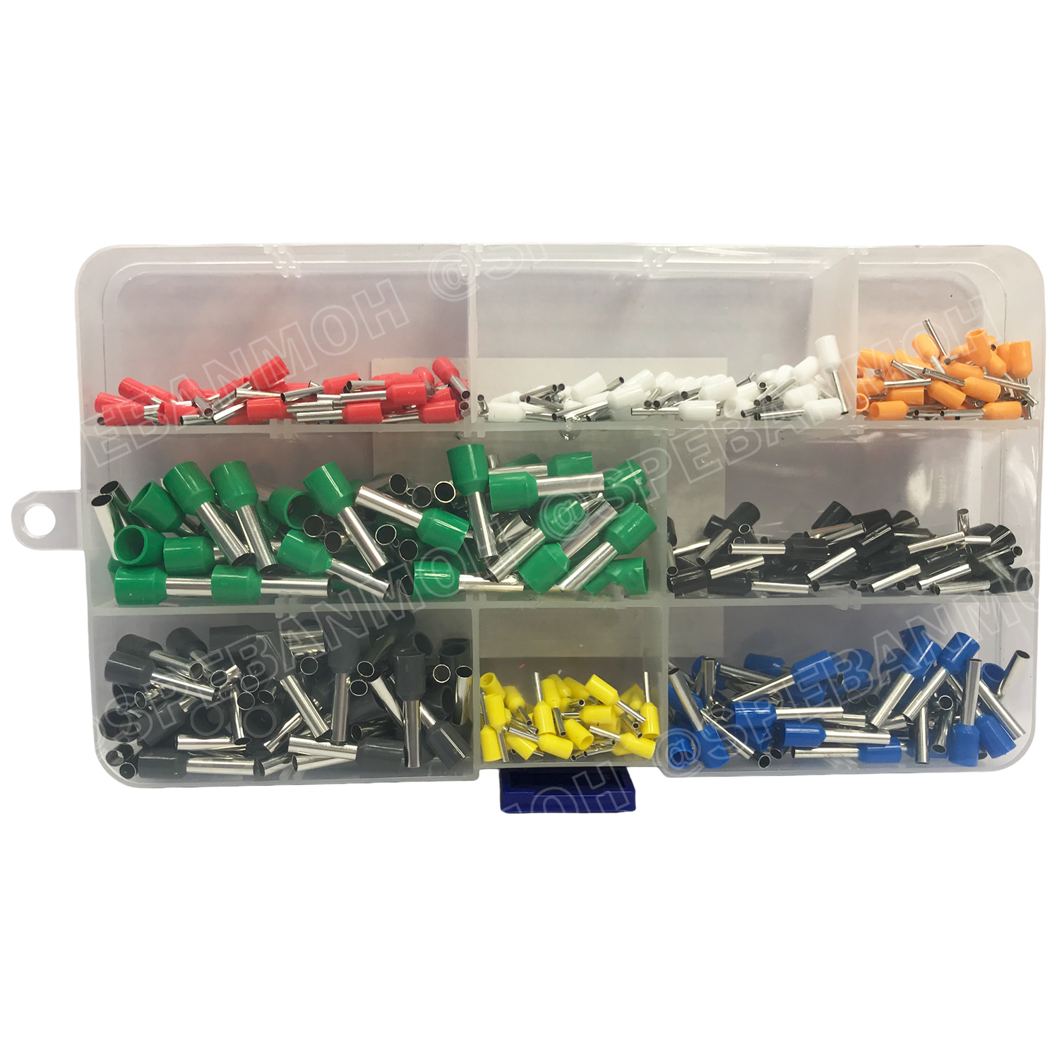 [ 1 กล่อง ] E-400 หางปลาคอร์ดเอ็น 400ชิ้น cord end ขั้วต่อสายไฟ เทอร์มินอล ขั้วต่อหางปลา Terminal Crimping ครอดเอ็น แบบกล่อง หางปลาย้ำปลายสายไฟ แบบเข็ม ขนาด 22 , 20 , 18 , 16 , 14 , 12 ,10 AWG ข้อต่อย้ำสายแบบเดี่ยว คอร์ดเอ็น cord end แบบกล่อง 400 pcs