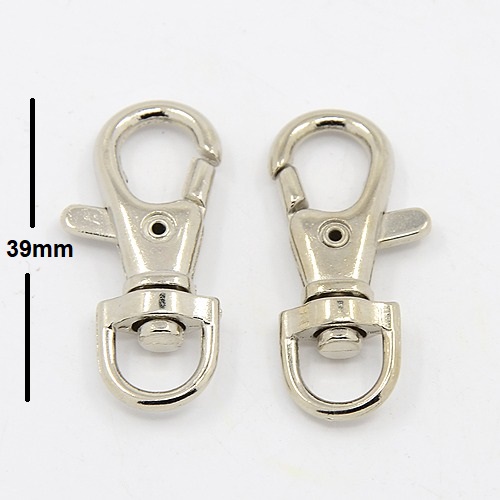 ห่วงพวงกุญ คอหมา ก้ามปู คอหมาเกี่ยว เดือยหมุน ข้อเหวี่ยง Swivel Lobstor Clasp ขนาด 39x17x7 มม. แพ็ค 10 อัน