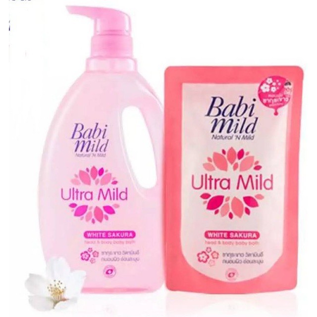 1แถม1 Babi Mild ผลิตภัณฑ์สบู่เหลว เบบี้มายด์ อัลตร้ามายค์-เฮดแอนด์ บอดี้ ขนาด 850 มล.ฟรีถุงเติม 380 มล.1ถุง(ขวด+ถุง)