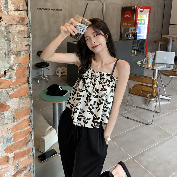 Bloom tank top สายเดี่ยวมินิสายปรับได้