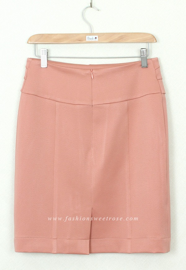 SK-304 กระโปรงแฟชั่น&ทำงาน ทรงสอบ ผ้า ZARA สีพีช Peach