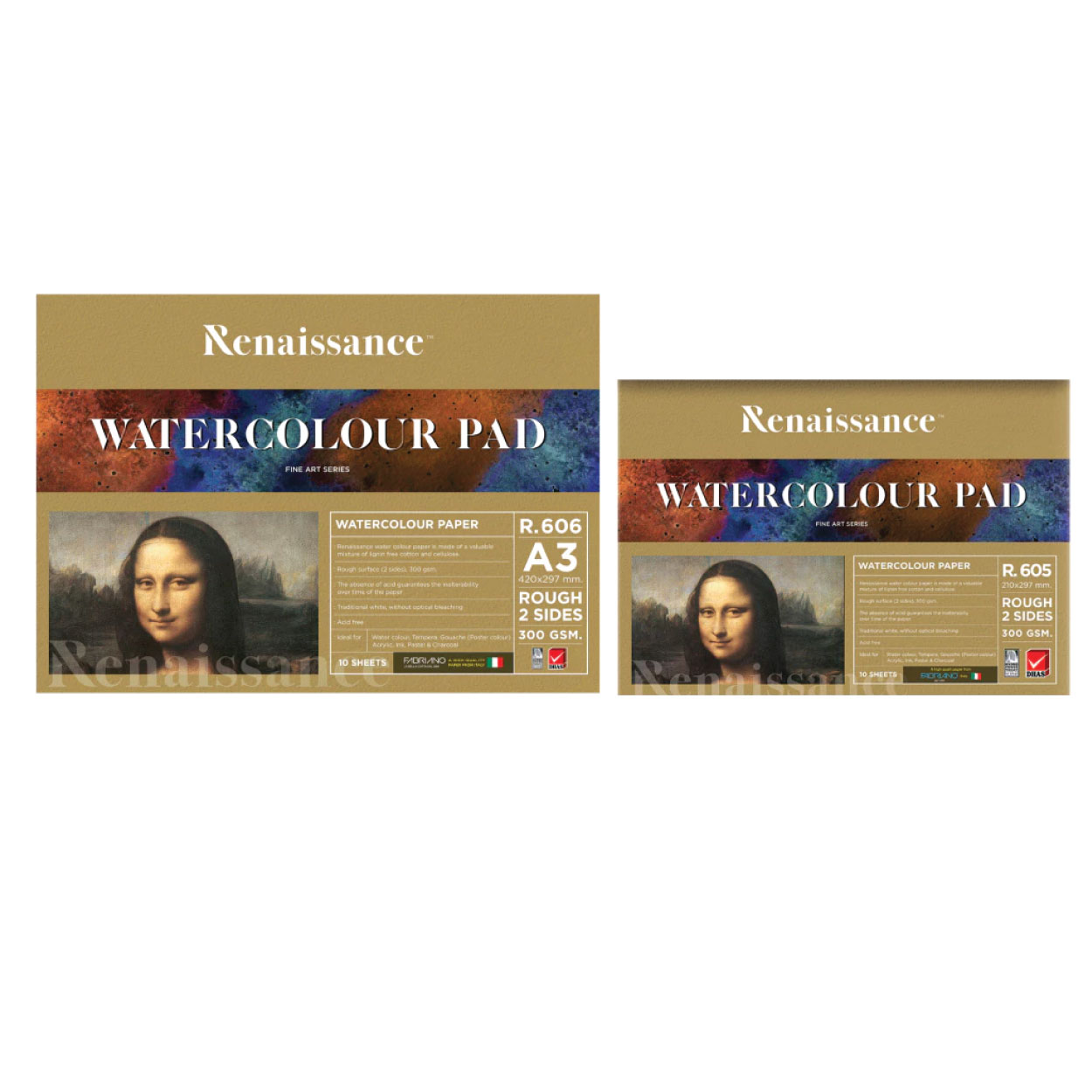 สมุดวาดเขียน ร้อยปอนด์ เรนาซองซ์ Renaissance ขนาด 300 แกรม ผิวหยาบ ขนาด A4 , A3