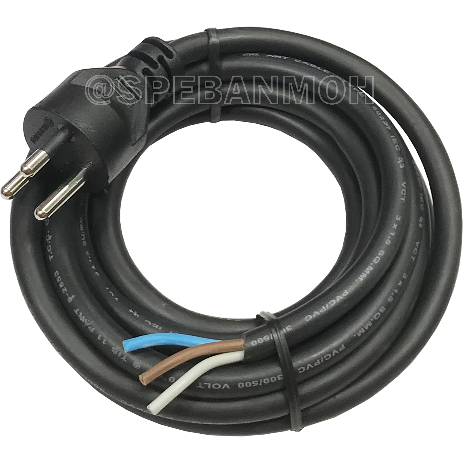 [ 1 ชิ้น ] PC-6061 สายหล่อหัว 3x1.5sq.mm. หล่อปลั๊กไฟ 3ขา VCT ขนาด 3x1.5 VCT ปลั๊กไฟสำเร็จหล่อหัว ปลั๊กตัวผู้พร้อมสายไฟปลายเปลือย ต่อปลั๊กไฟ Vct สำเร็จรูป มาตรฐาน มอก. สายต่อปลั๊กพ่วง ขากลม สายสำเร็จ