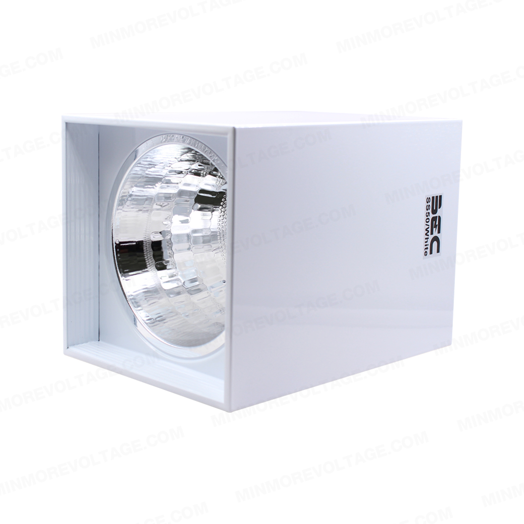 โคมไฟดาวน์ไลท์ติดลอยทรงสี่เหลี่ยม ขนาด 5" นิ้ว ขั้วE27 รุ่น SS50 ยี่ห้อ BEC (มีสองสี ขาว-ดำ)