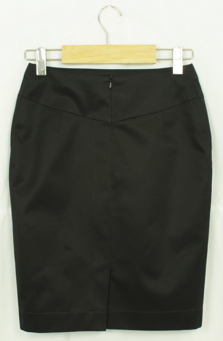 SK-135 กระโปรงแฟชั่น&ทำงาน ทรงสอบขอบเอวตัดต่อเป็นเส้น ผ้าคอตตอนญี่ปุ่นสีดำ
