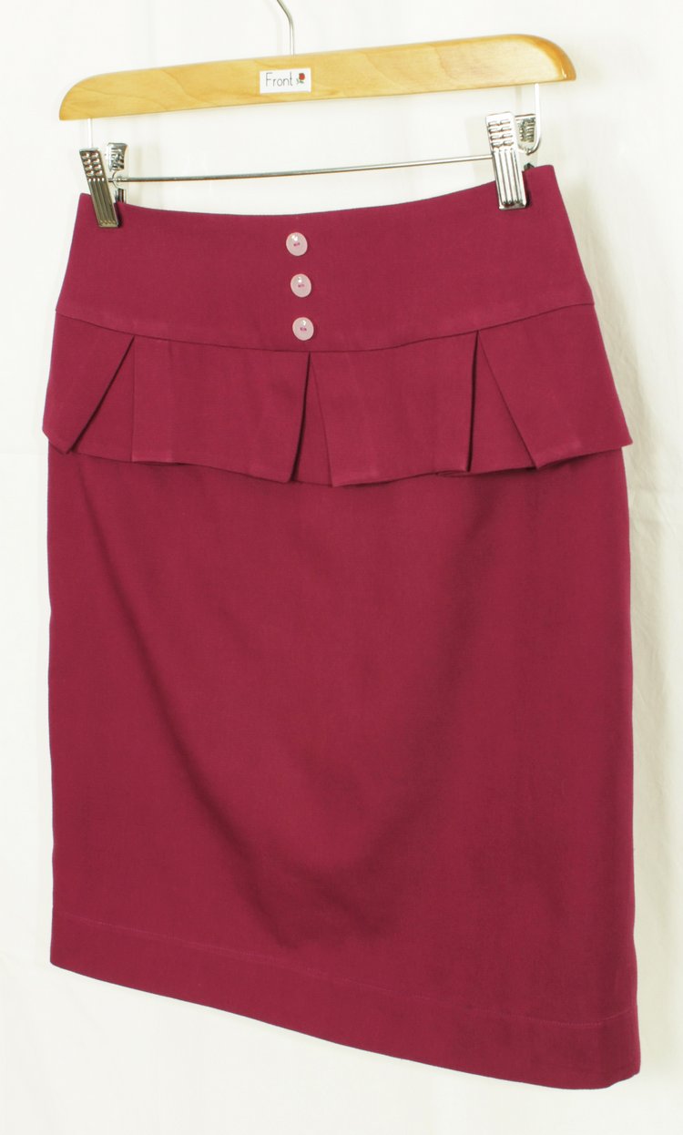 SK-165 กระโปรงแฟชั่น&ทำงาน ทรงสอบ ผ้าคอตต้อนญี่ปุ่นสีม่วง