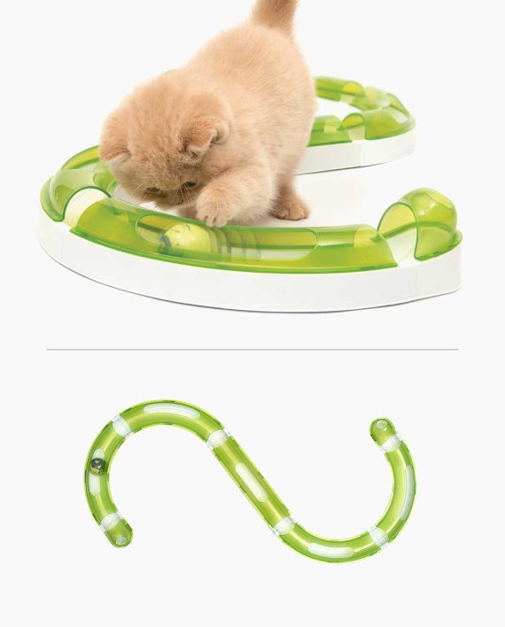 รางบอล Catit Play Circuit Cat Toy Ball Chaser Toy Track Able to Change Shapes For All Cats Size S