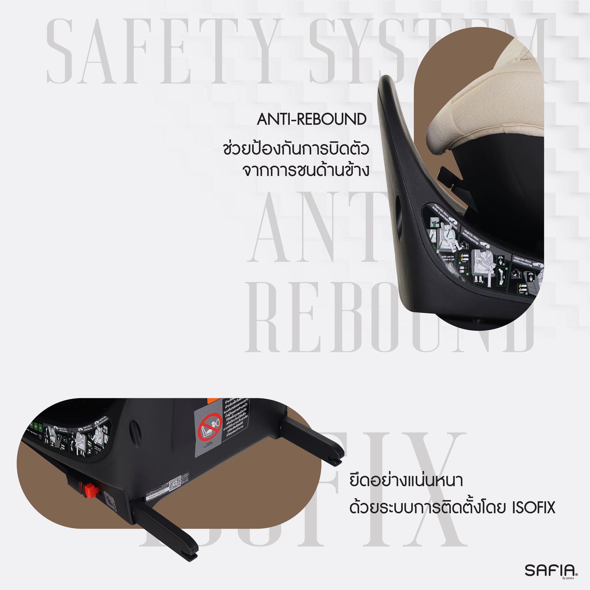 CAMERA | คาร์ซีท I-SAFIA หมุน 360 องศา พร้อมหลังคาและ LEG SUPPORT มาตรฐาน I-SIZE