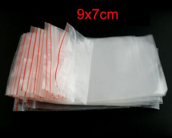 ถุงซิปล็อค พลาสติก ขนาด 7x10 ซม. (ส่วนใช้งาน 7x9 ซม.) แพ็ค 100 ใบ