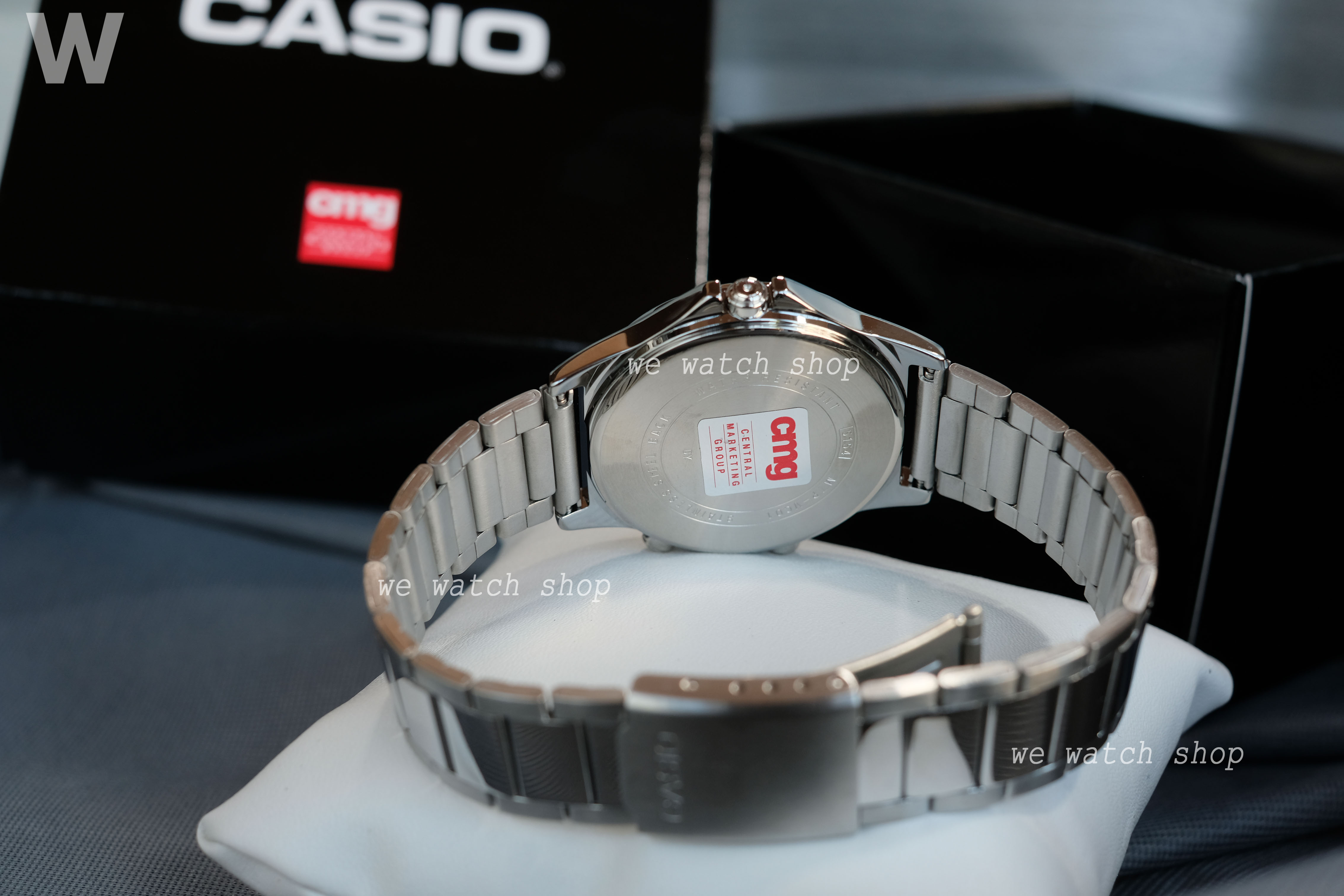 CASIO Anloq & digital รุ่น MTP-VC01D-3EUDF สองระบบ เข็ม ดิจิตอล สีเงิน หน้าปัดสีเขียว สายสแตนเลส สินค้าของเเท้ รับประกันสูนย์ CMG 1 ปี