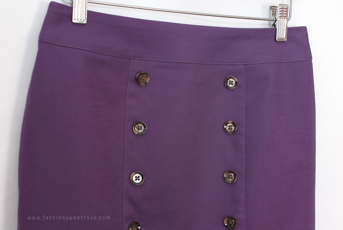 SK-487 กระโปรงทรงสอบ ผ้าคอตต้อนญี่ปุ่นเนื้อสเปนเดกสีม่วง