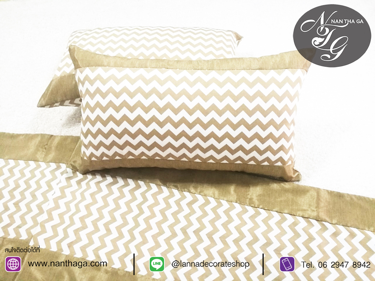 ผ้าคาดเตียง ZigZag Pastel & Colorful Tone สีทอง
