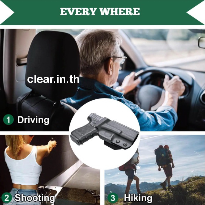 ซองพกนอก Kydex OWB Paddle Holster with red dot optics cut for Glock Glock G17/G19/34 Gen3-5 G17/G19/ Gen4 MOS G17/G19/G34 Gen5 MOS G19X G23 Gen3-4 G22 Gen3-4 G31 Gen3-4 G32 Gen3-4 G44 G45 G45 MOS version Right/Left Handed | WARRIORLAND