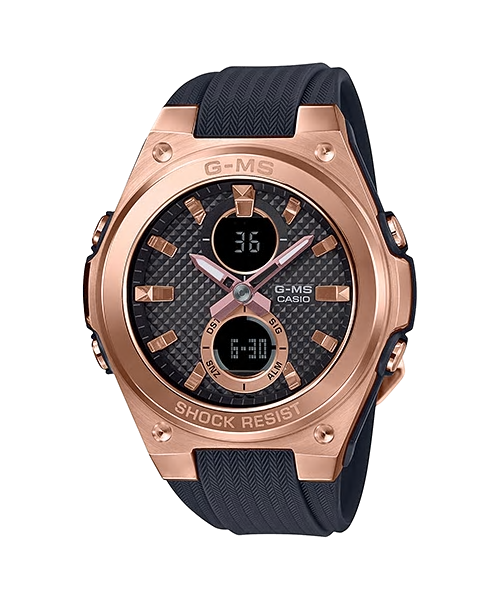 CASIO BABY-G รุ่น MSG-C100G-1ADR สีโรสโกลด์ สายดำ สินค้าใหม่ ของแท้ รับประกันศูนย์ CMG