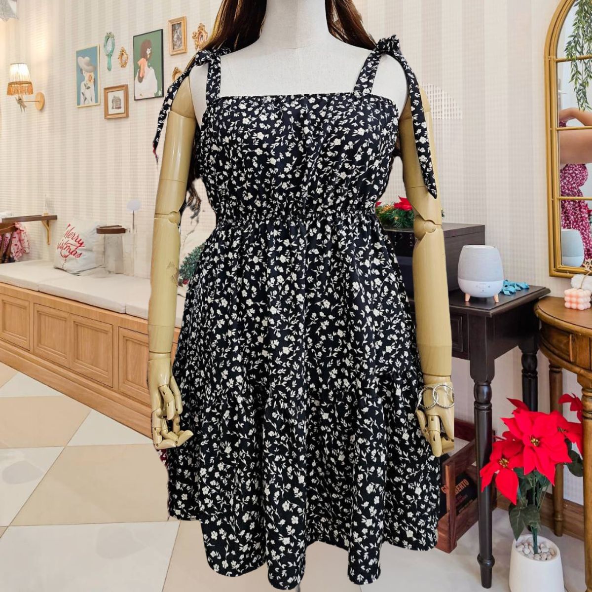 A174 เดรส สาวอวบ อก 40-52 นิ้ว หน้าผ้า54นิ้ว แดง ดำ อก40-50นิ้ว