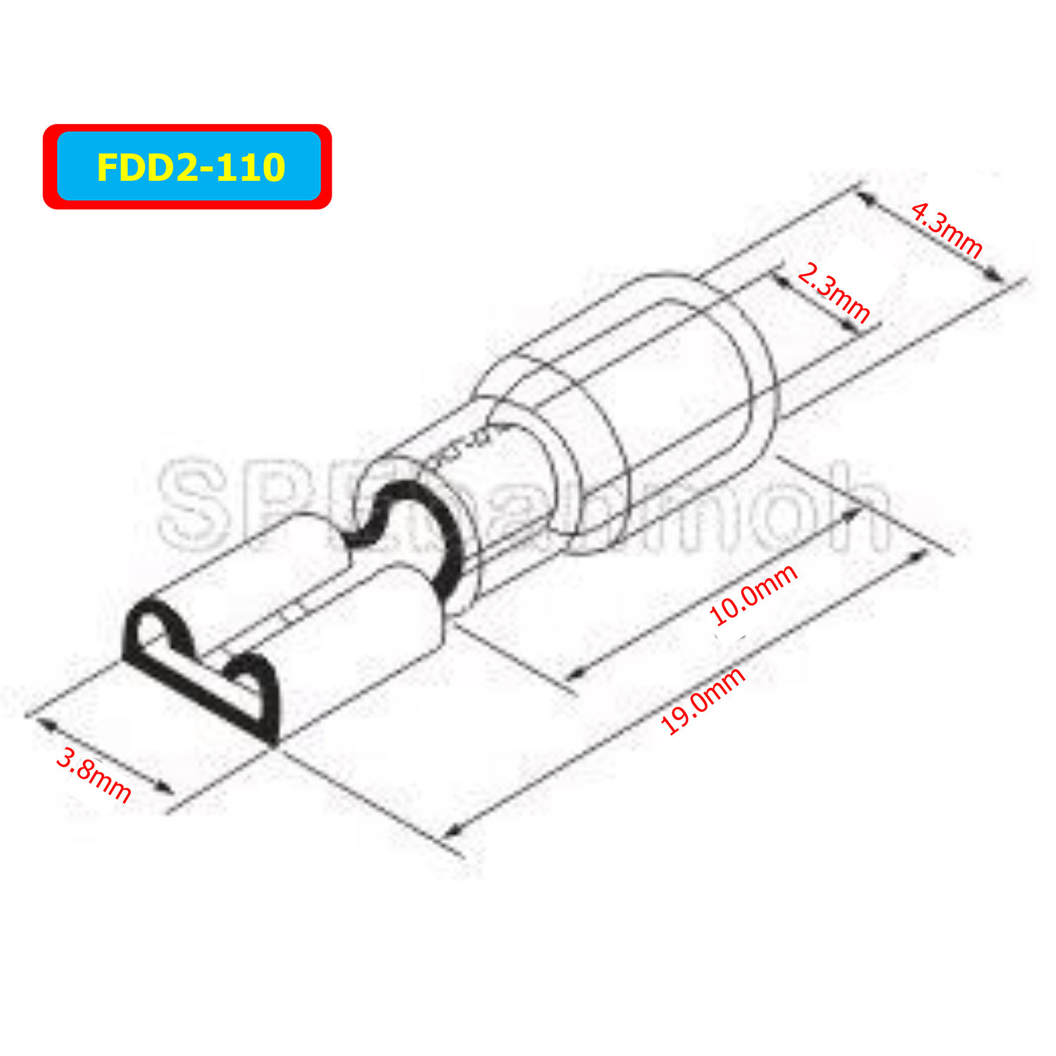 [ 100 ตัว/ถุง ] FDD2-110 สีน้ำเงิน Blue หางปลาเสียบแบน ตัวเมีย หุ้มฉนวน สำหรับสาย 1.5-2.5 mm2 16-14awg หางปลาหุ้มฉนวน Crimping Terminal หางปลาเสียบแอร์ ตัวเมีย เทอร์มินอลต่อสาย ขั้วต่อสายไฟ Insulated Terminal ตัวต่อสาย หุ้มฉนวน ข้อต่อสายแบบย้ำ Crimp Sleev