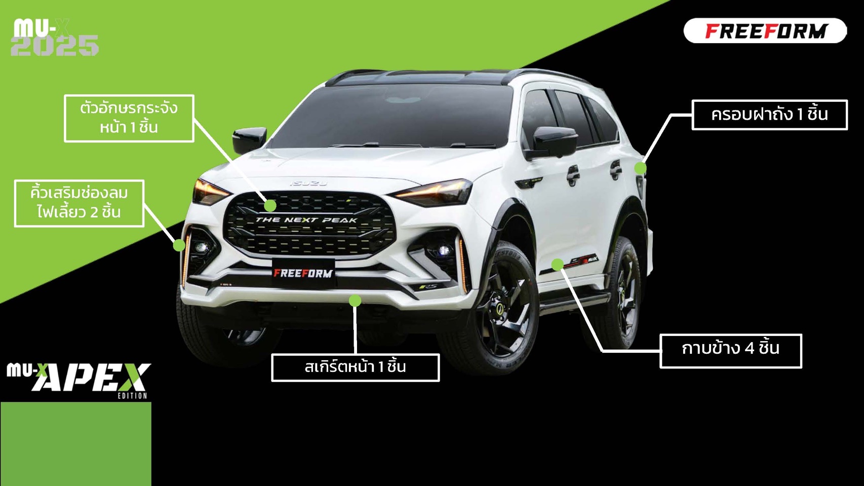 ชุดแต่งสเกิร์ตรอบคัน APEX (RS) MU-X 2025