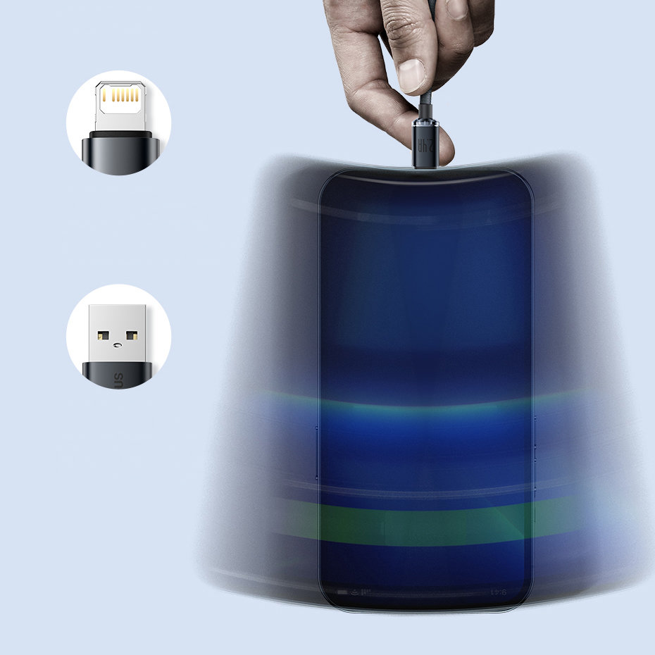 Baseus Crystal Shine Series Fast Charging Data Cable USB to iP 2.4A 2m สินค้ารับประกันแท้จากศูนย์