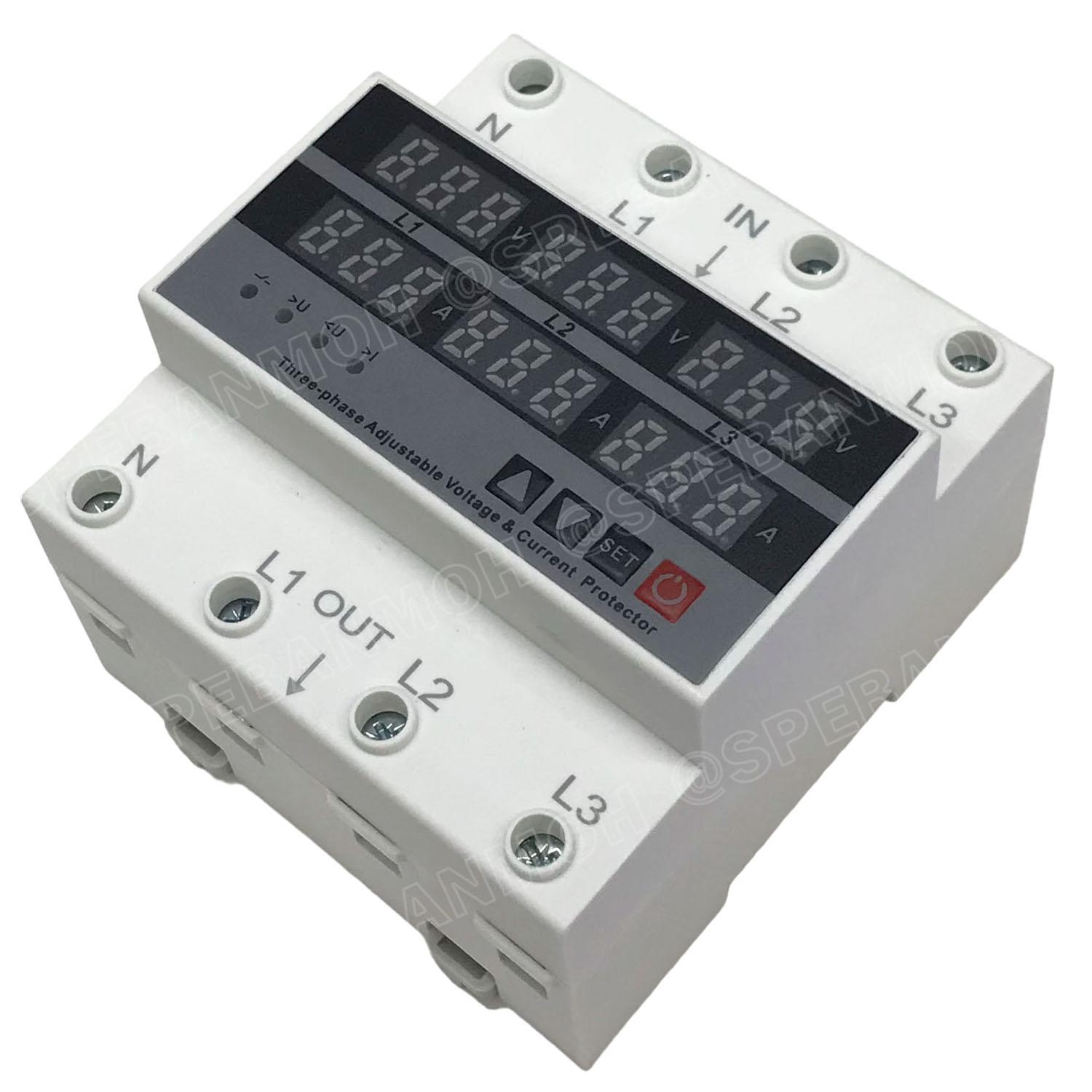 [ 1ชิ้น ] VANP-3P-63A ตัวป้องกันแรงดันไฟฟ้า และกระแสเกิน 3เฟส Adjustable Voltage And Current Protectorโอเวอร์โหลด ป้องกันแรงดันเกินIntelligent Over Under Voltage Protector 3Phase Max 500VAC 63A VA Protector