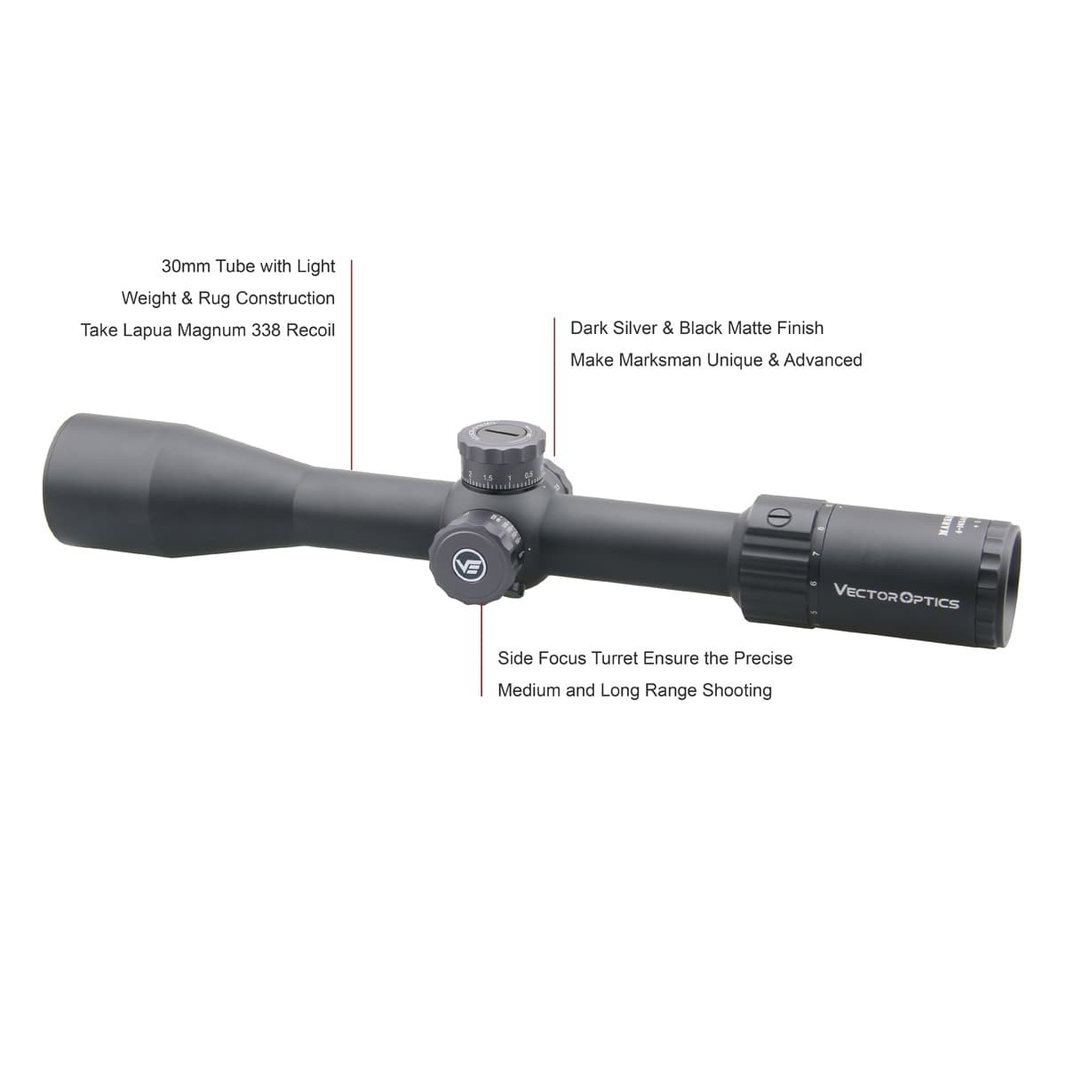 กล้อง VECTOR OPTIC Marksman 4-16x44FFP Riflescope เส้นเล็งขยายตามซูม