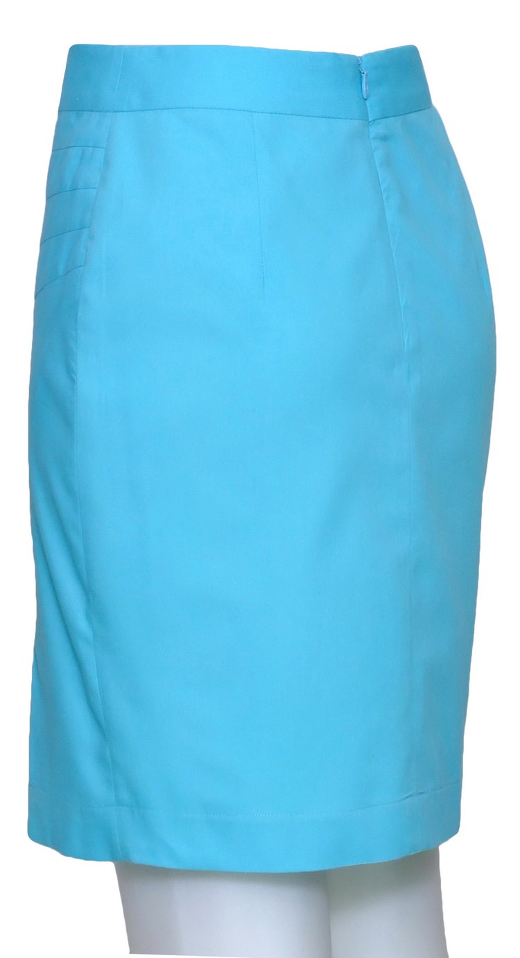 SK-087 กระโปรงแฟชั่น กระโปรงตัดต่อ ผ้าคอตต้อนญี่ปุ่นสีฟ้า