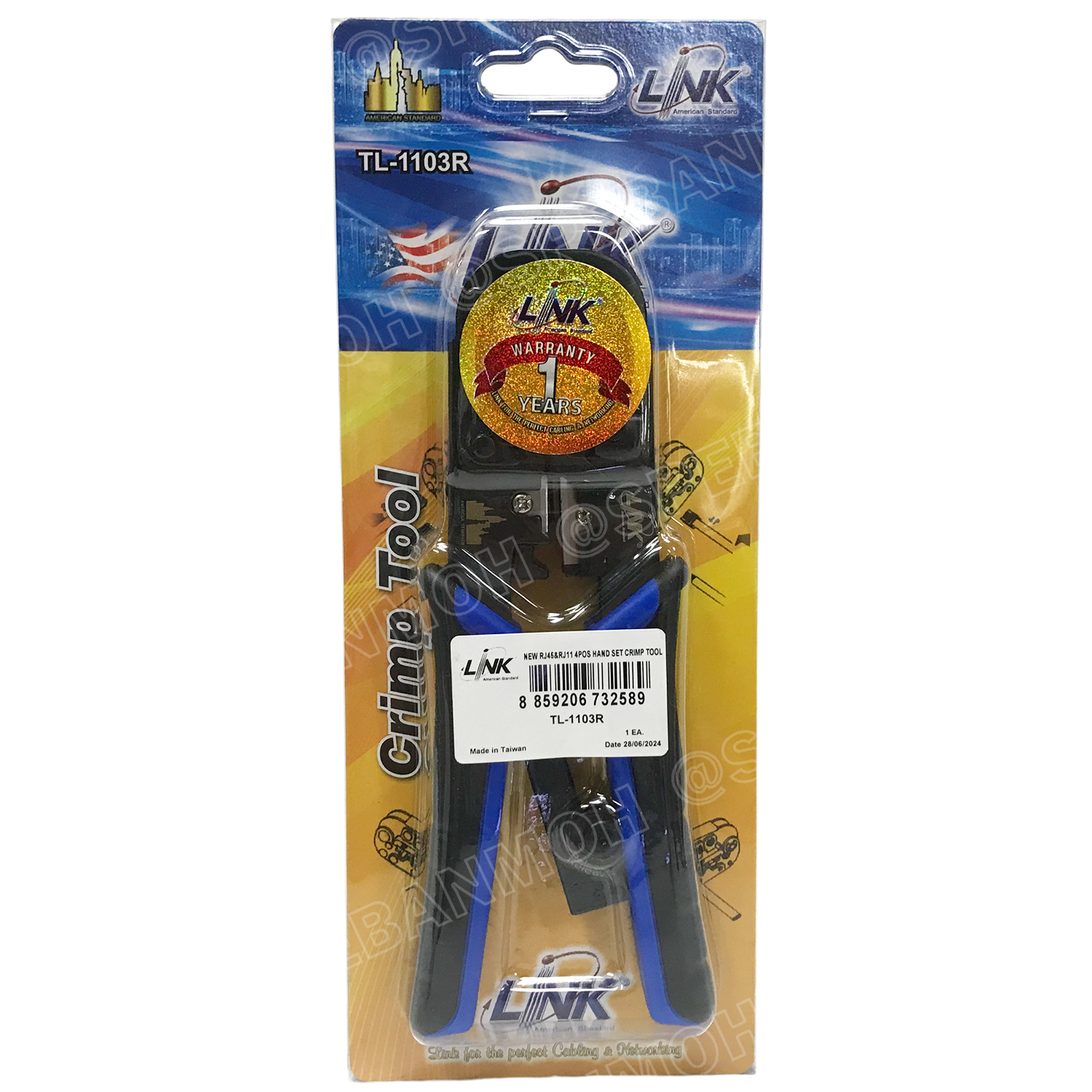 [ 1 ชิ้น ] TL-1103R คีมเข้าหัวสายแลน Lan สายโทรศัพท์ LINK ลิ้งค์ Modular Crimping Tool คีมเข้าหัวสำหรับ RJ45 RJ11 1103R US-8003 อุปกรณ์ย้ำหัวแลนด์ RJ45 RJ11 Crimping CAT5E CAT5 CAT6 4P 6P 8P สำหรับเข้าหัวแลนด์ คีมย้ำ เทอร์มินอล